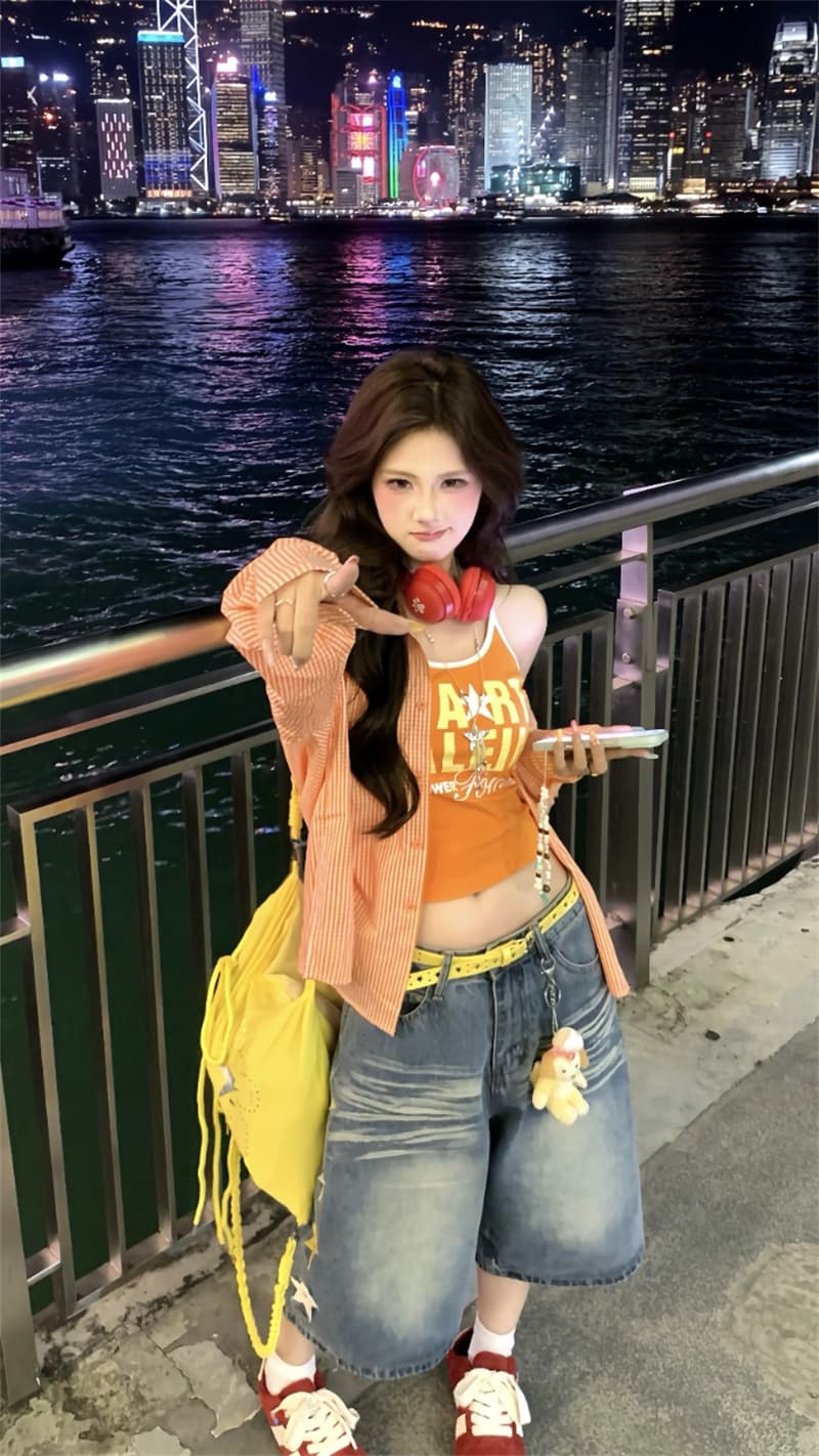 아메리칸 거리 핫걸 캐미솔 여름 패션 외출용 인사이드 가져 가라. 나만의 것을 가져와 라. 가슴 패드 캐주얼 슬림해 보이는 맨위 상세 이미지 19