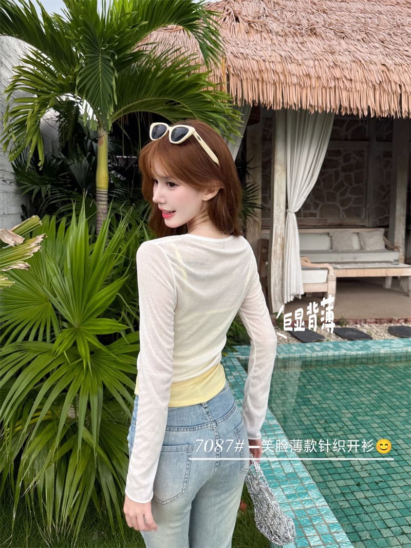힘 공장 순수한 욕망 얇은 스타일 2026 년 이른 가을 새로운 패션 착용 가져 가라. 오픈 가디건 외부 가져 가라. 얇고 가벼운 재킷 에어컨 셔츠 상세 이미지 10