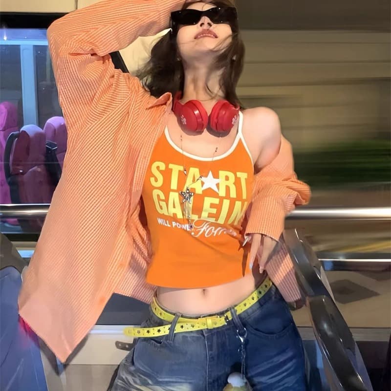 아메리칸 거리 핫걸 캐미솔 여름 패션 외출용 인사이드 가져 가라. 나만의 것을 가져와 라. 가슴 패드 캐주얼 슬림해 보이는 맨위