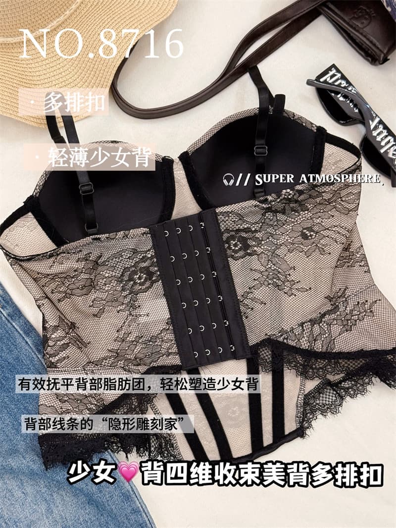 힘 공장 폭발 레이스 스트랩 생선뼈 코르셋 패션 섹시함 캐미솔 벨트 가슴 패드 핫걸 맨위 여성 상세 이미지 10