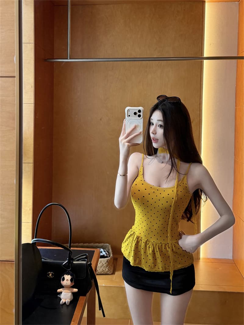 실사 감소되지 않음 도트 무늬 십자가 아름다움 뒤로 외출용 디자인 센스 벨트 가슴 매트 아래 진자 몸매 가꾸기 다용도 만나는 맨위 상세 이미지 24
