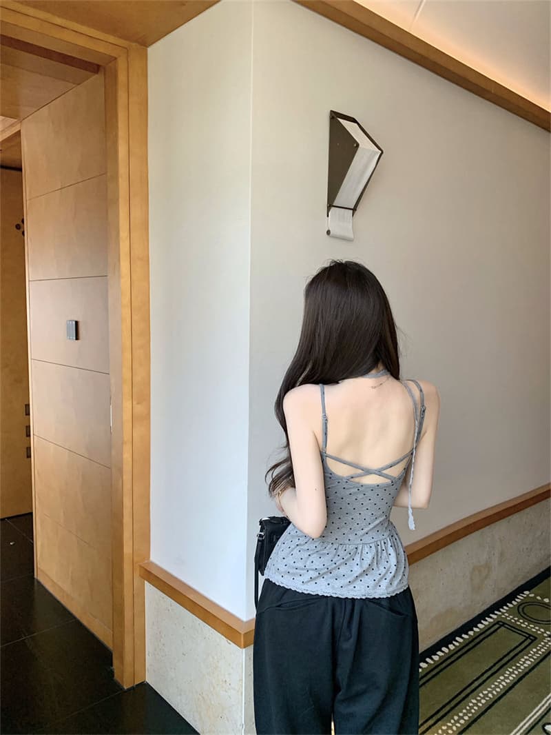 실사 감소되지 않음 도트 무늬 십자가 아름다움 뒤로 외출용 디자인 센스 벨트 가슴 매트 아래 진자 몸매 가꾸기 다용도 만나는 맨위 상세 이미지 46