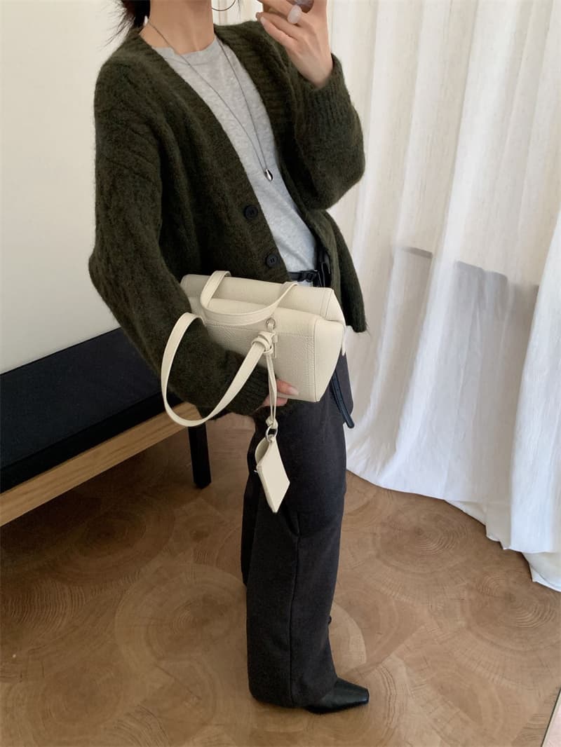 실사 가을 부드러운 찹쌀 느긋한 바람 오픈 가디건 여성 봄 고급 센스 루즈핏 V넥 꽈배기 니트 쇼트 스타일 맨위 두꺼움 상세 이미지 21