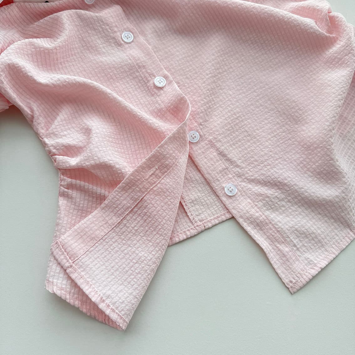 umoumo 우 버섯 여름 달콤함 도트 무늬 나비 매듭 칼라 패치워크 비스듬한 문 襟 몸매 가꾸기 셔츠 도트 무늬 반 스커트 세트 상세 이미지 13