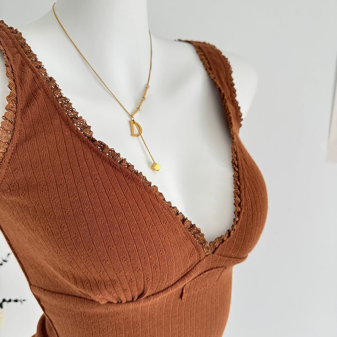 jmshop miu 부서 교과서 자카드 구덩이 기사 V넥 니트 미니 스커트 여성 순수한 욕망 섹시함 레이스 캐미솔 상세 이미지 41