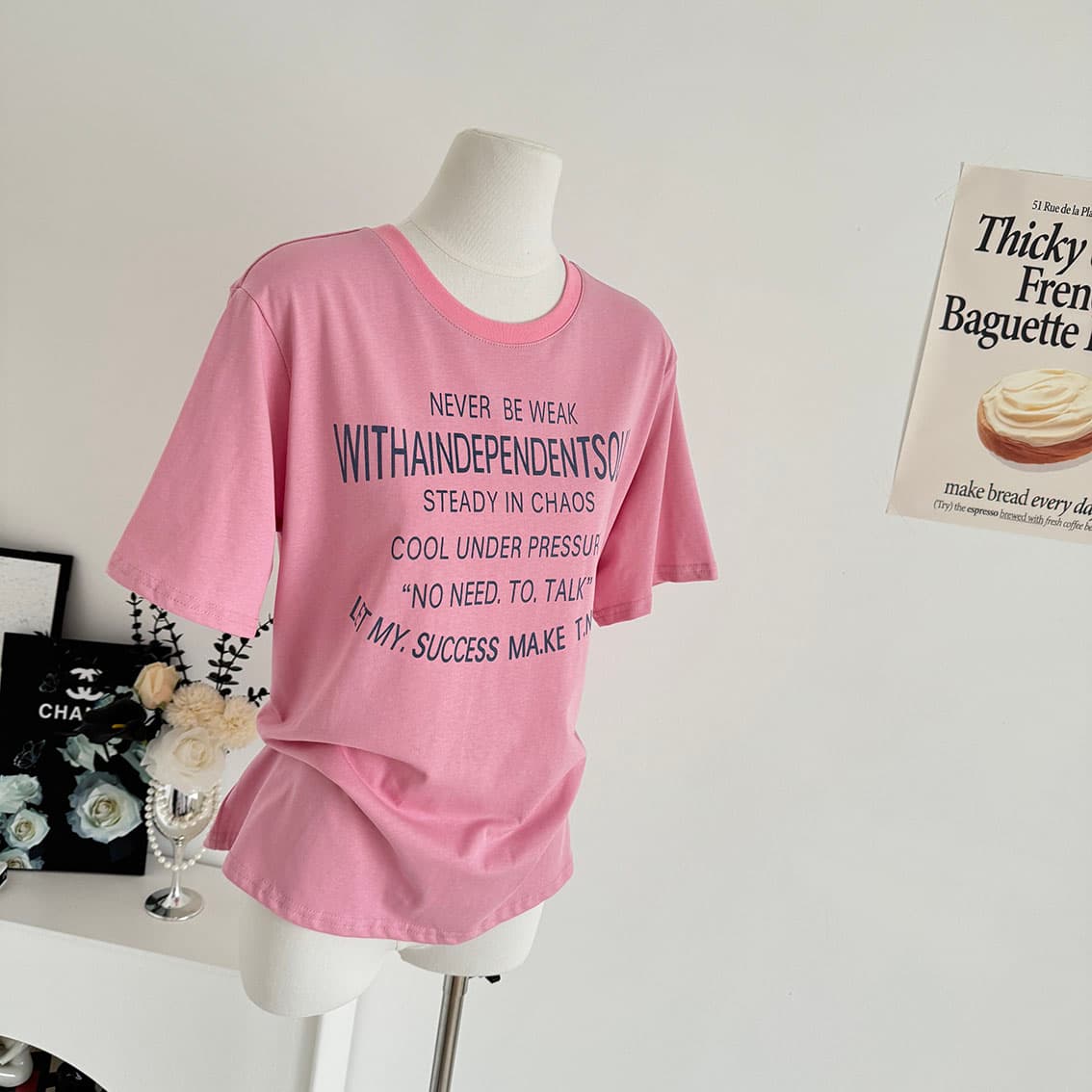 지구 Ouyang 주요 추진력 ig 장기 지배 더블 버전 전후 둘 착용 vtg 아메리칸 알파벳 프린트 반팔 티셔츠 상세 이미지 22