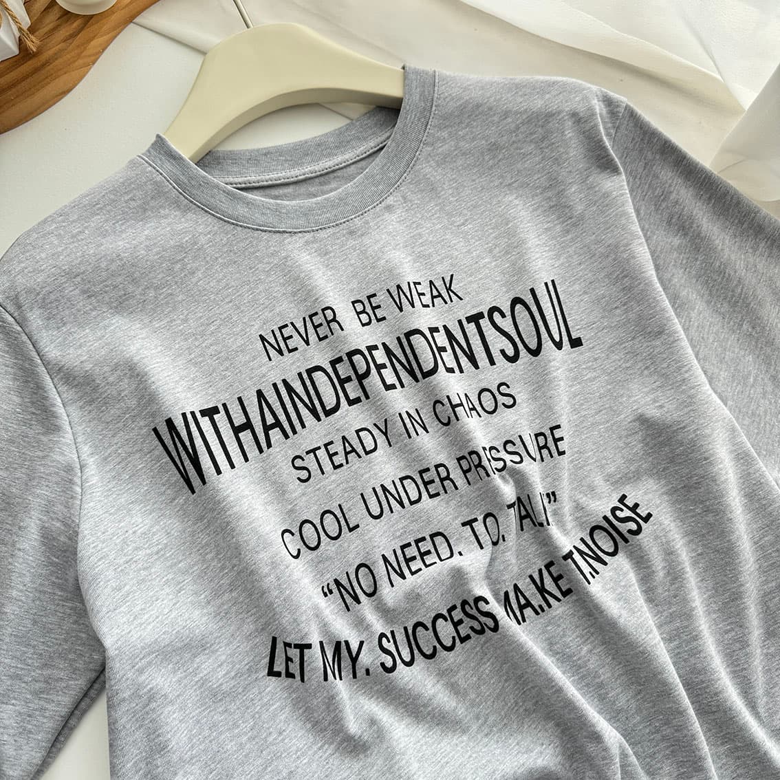 지구 Ouyang 주요 추진력 ig 장기 지배 더블 버전 전후 둘 착용 vtg 아메리칸 알파벳 프린트 반팔 티셔츠 상세 이미지 34