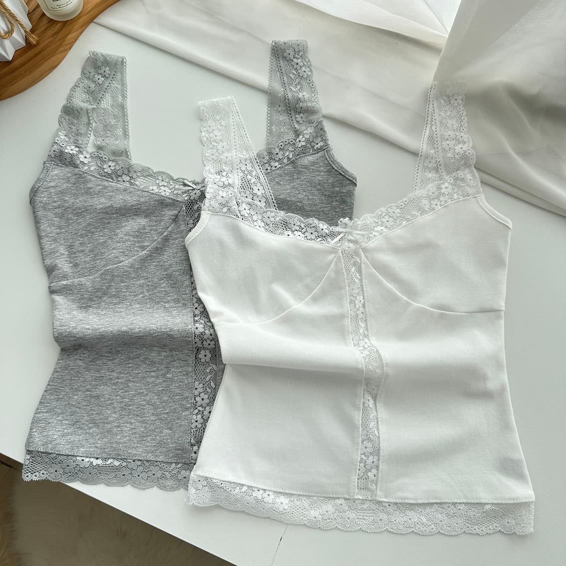doudou 여드름 레이스 홀로우 아웃 캐미솔 여름 새로운 외출용 순수한 욕망 인사이드 가져 가라. 표지 대리인 우유 작은 맨위 상세 이미지 13