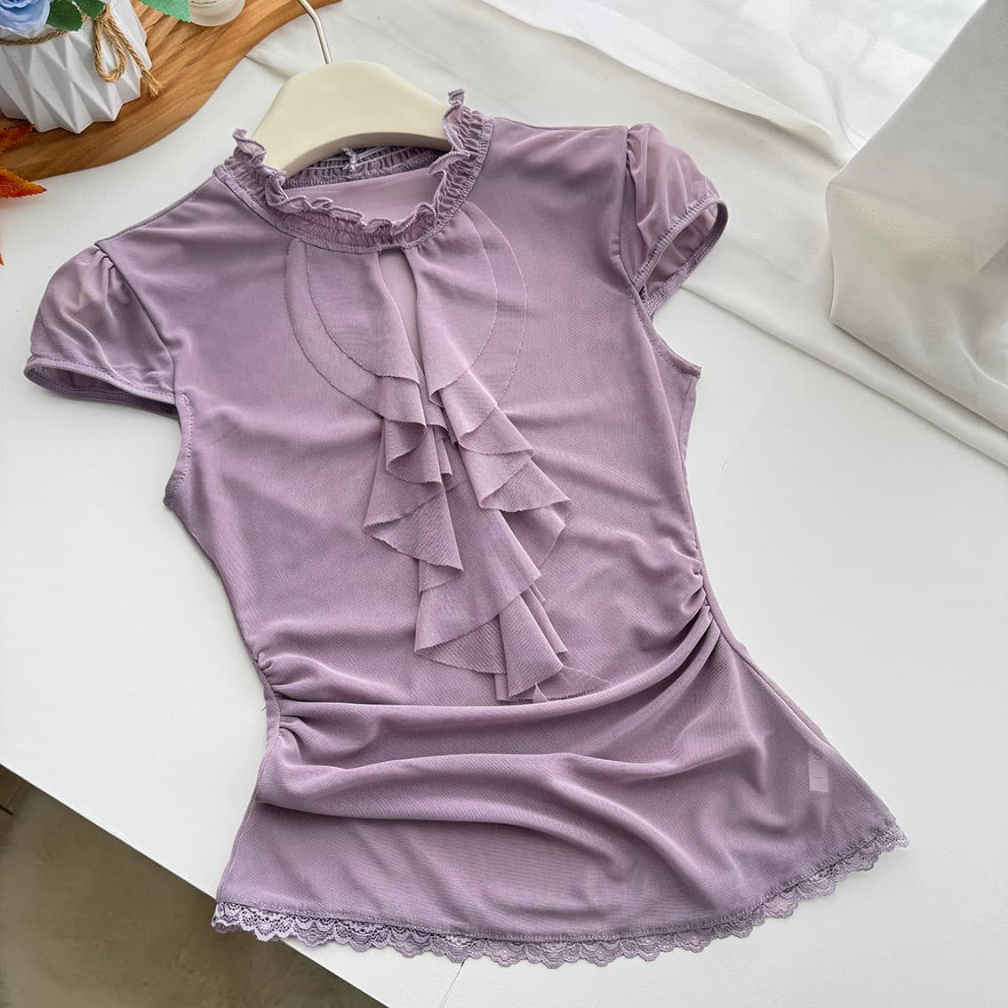 mejiu 꿀 나인 조용한 라임 연기 봄 순수한 욕망 보라색 행침 목 슬립 여성 여름 디자인 센스 핫걸 민소매 맨위 상세 이미지 69