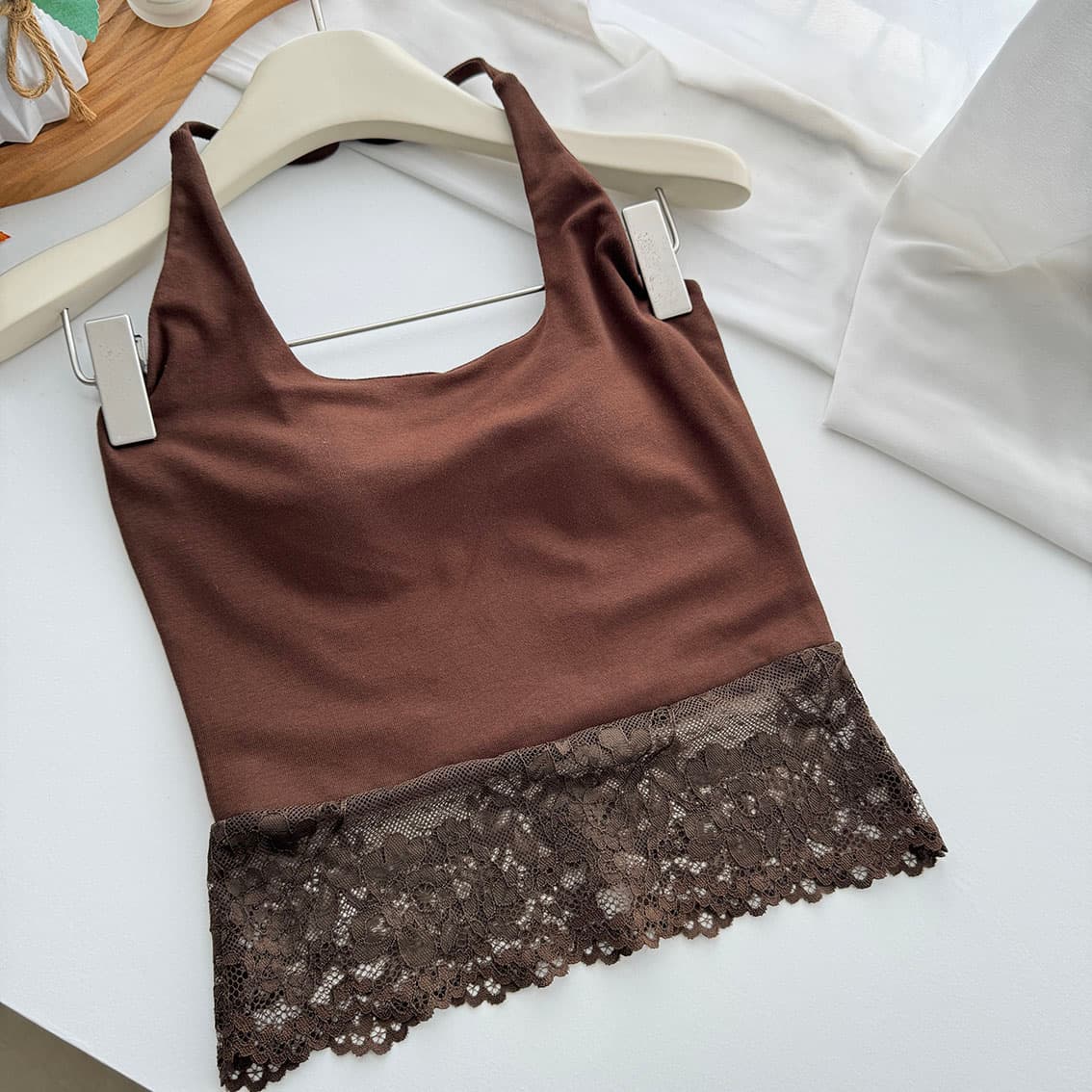jmshop 바람둥이 느슨함 부서 주간 실크 양모 긴팔 티셔츠 레이스 레이스 행침 목 슬립 캐주얼 바지 세트 상세 이미지 18