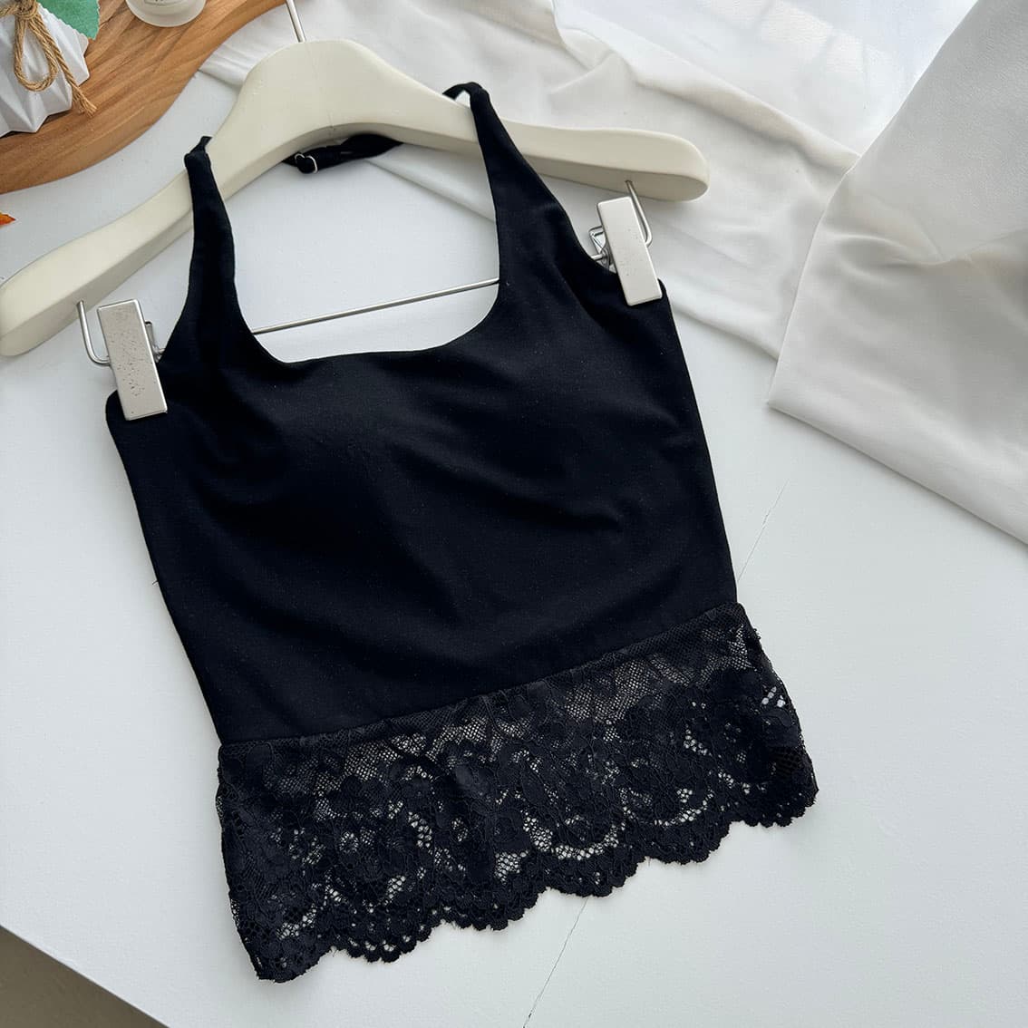 jmshop 바람둥이 느슨함 부서 주간 실크 양모 긴팔 티셔츠 레이스 레이스 행침 목 슬립 캐주얼 바지 세트 상세 이미지 31
