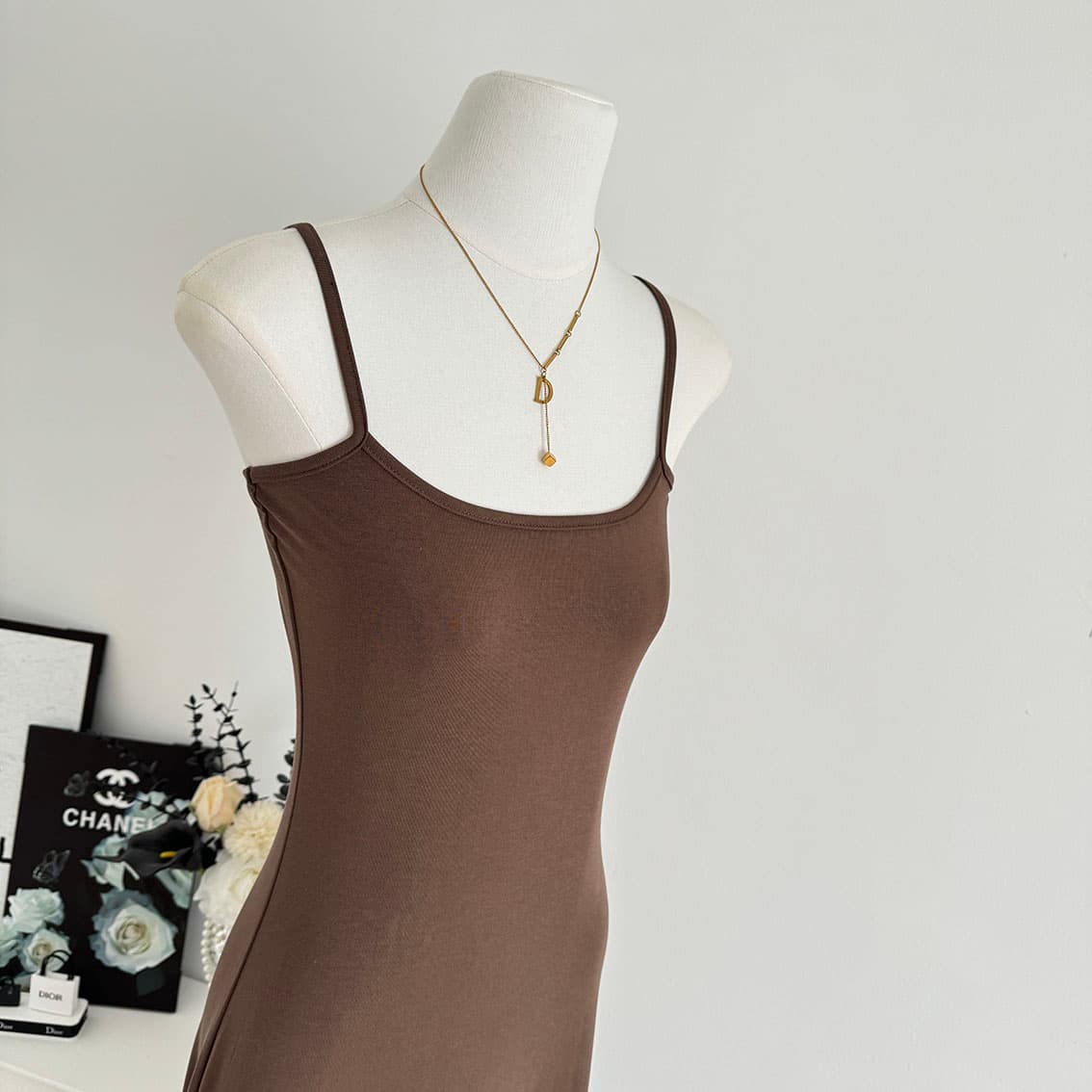 yolo shop 한 부서 느긋한 부드러운 품격 세트 아마 얇은 스타일 숄 몸매 가꾸기 허리 수축 슬립 드레스 상세 이미지 7