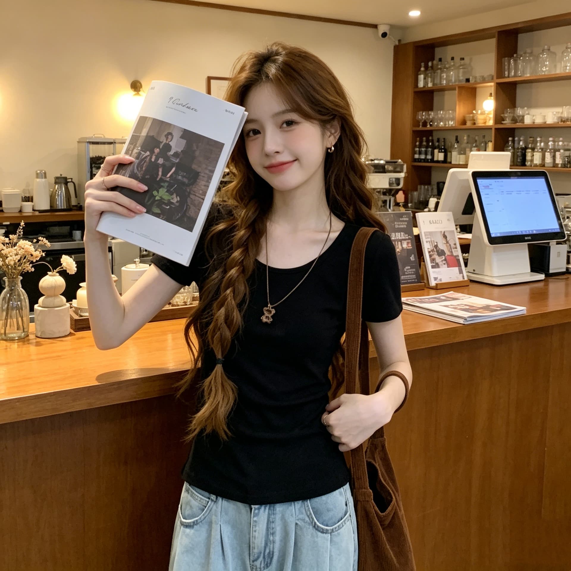대나무 마디 양모 u 칼라 긍정적 인 어깨 반팔 티셔츠 여성 여름 몸매 가꾸기 슬림해 보이는 핫걸 패션 다용도 단색 빅 사이즈 맨위 상세 이미지 10