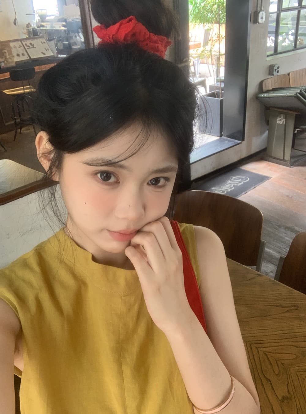 실사 민소매 작은 대중 Chic 주름 조끼 셔츠 스탠드 칼라 루즈핏 캐주얼 맨위 여성 상세 이미지 8
