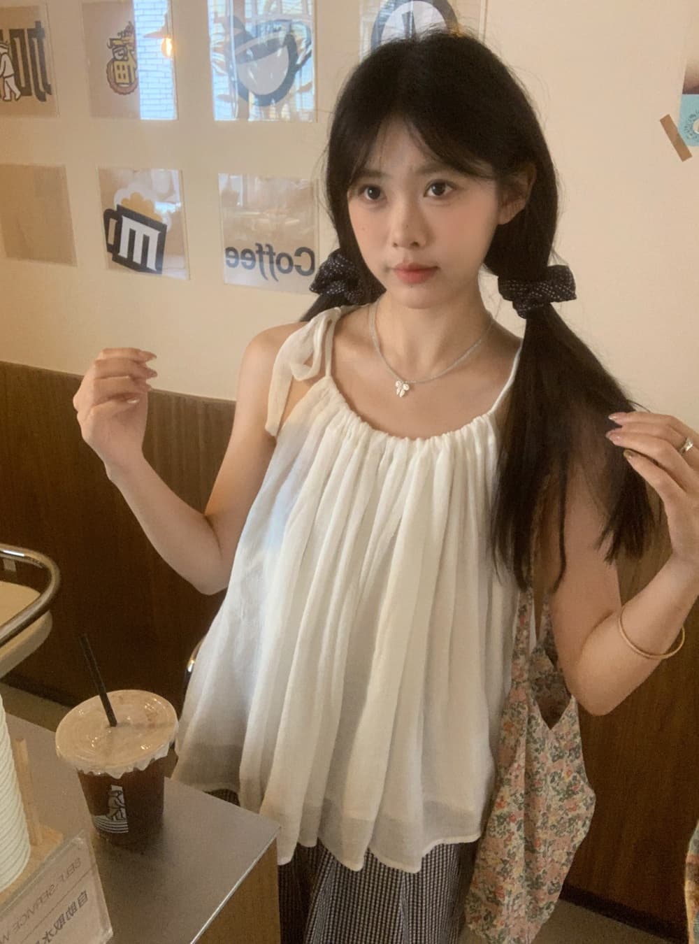 실사 한 부서 여름 화이트 요정 요정 스트랩 슬립 부드러운 찹쌀 달콤함 소녀 민소매 맨위 여성 상세 이미지 7