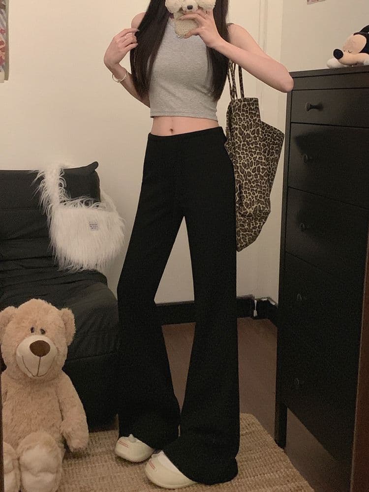 펌프 로프 캐주얼 바지 가을 새로운 느긋한 도루 센스 부츠컷 범프 바지 다용도 슬림해 보이는 바닥 청소 긴 바지 상세 이미지 18