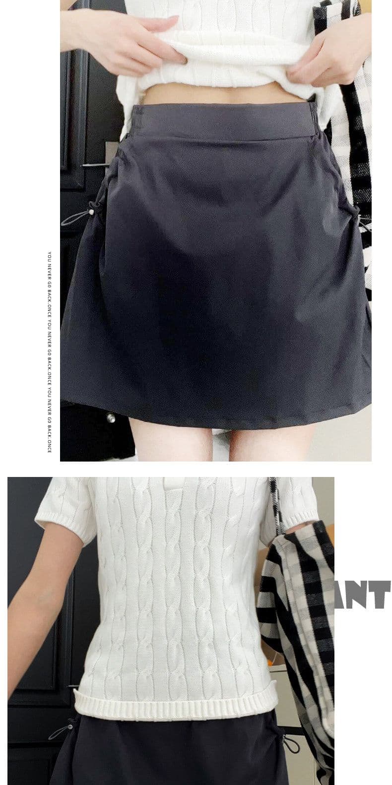 2026 여름 새로운 고급 센스 속도 건조한 워크웨어 높음 폭탄 안감 안감 노출 방지 반신 스커트 여성 상세 이미지 10