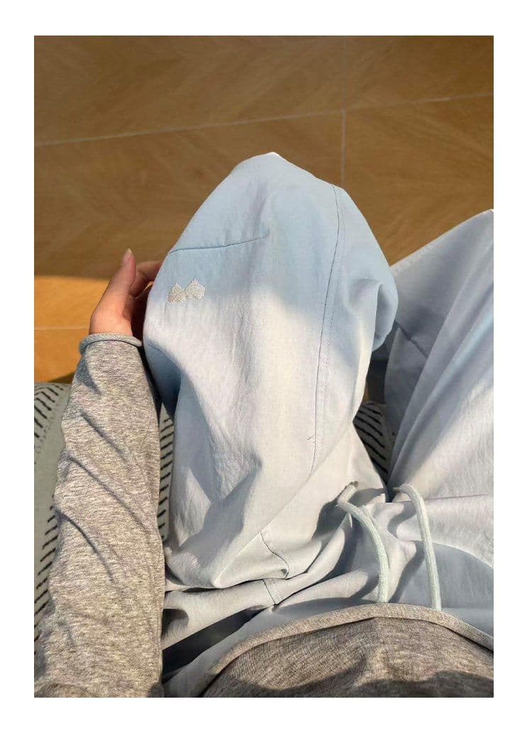 자수 넓은 다리 속도 건조한 워크웨어 팬츠 여성 여름 스트레이트 루즈핏 슬림해 보이는 캐주얼 운동 바지 상세 이미지 14