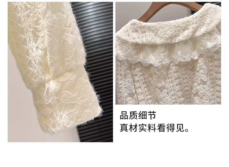 가을 새로운 패션 외국 가스 베이비 칼라 긴팔 레이스 만나는 여성 셔츠 디자인 센스 풀오버 가스 다용도 맨위 상세 이미지 5