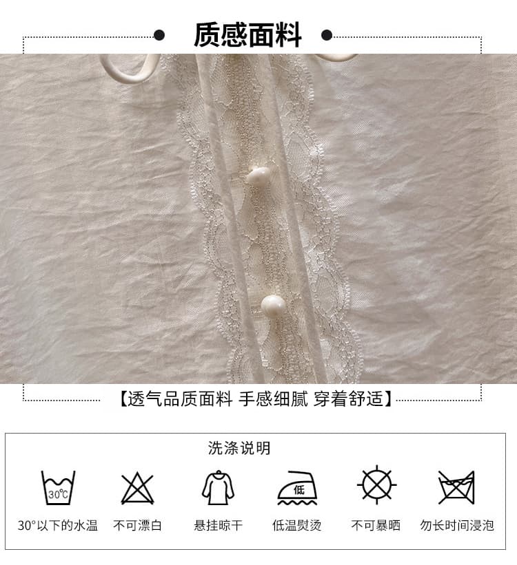 여름 새로운 패션 외국 가스 레이스 조각 나비 넥타이 반팔 프랑스식 여성 셔츠 디자인 센스 맨위 트렌디 상세 이미지 9