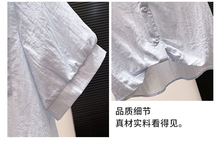 여름 새로운 패션 외국 가스 페이크 레이어드 레이스 조각 반팔 프랑스식 여성 셔츠 디자인 센스 슬림해 보이는 맨위 트렌디 상세 이미지 5