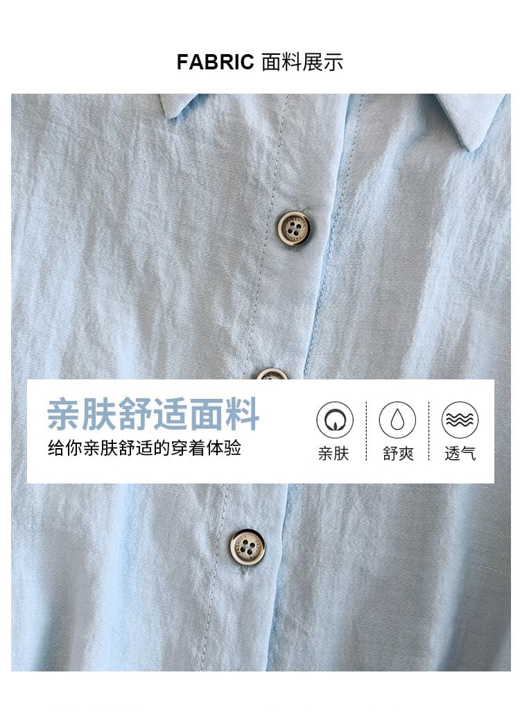 여름 새로운 패션 외국 가스 POLO 칼라 반팔 프랑스식 여성 셔츠 디자인 센스 허리 수축 슬림해 보이는 연령 감소 맨위 트렌디 상세 이미지 5