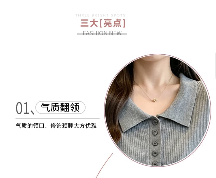 실사 빅 사이즈 여성 의류 2026 여름 새로운 루즈핏 슬림해 보이는 POLO 칼라 통통한 여동생 주간 실크 니트 반팔 맨위 상세 이미지 9