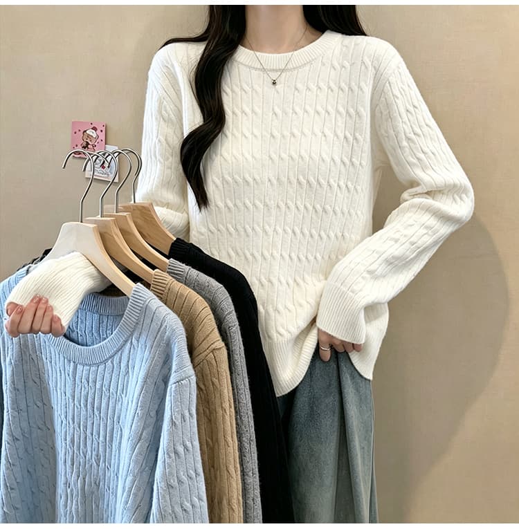 실사 가을 겨울 새로운 2026 마이크로 지방 빅 사이즈 꽈배기 니트 스웨터 맨위 슬림해 보이는 인사이드 가져 가라. 두꺼운 스웨터 기본 셔츠 상세 이미지 13