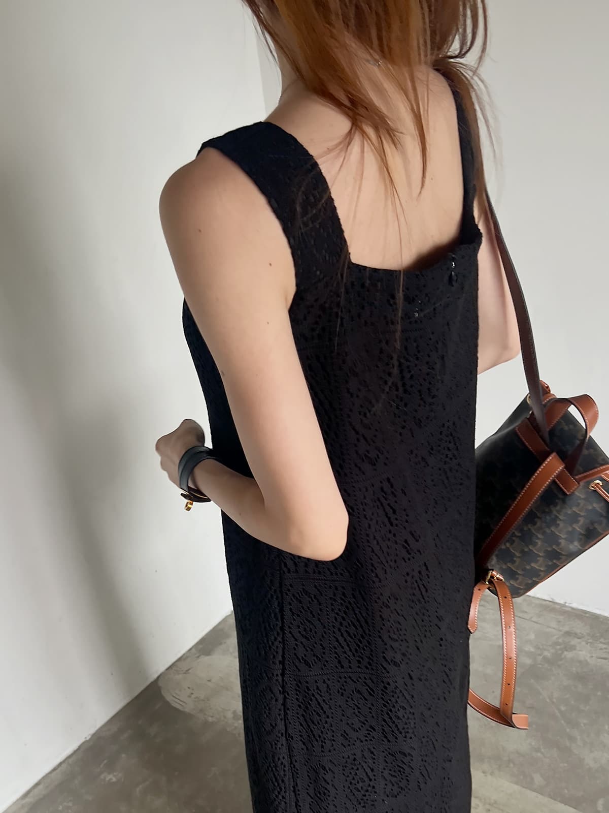한 바람 프랑스식 품격 광장 칼라 조끼 원피스 레이스 민소매 롱 코트 슬림해 보이는 치마 여름 명문 여성 바람 상세 이미지 16