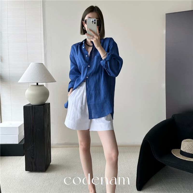 고급 센스 아마 여성 셔츠 자외선 차단 오픈 가디건 여름 얇은 스타일 루즈핏 프랑스식 면 린넨 화이트 셔츠 상세 이미지 9
