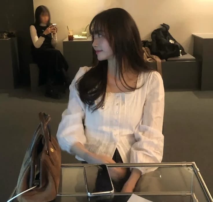여름 새로운 반팔 나비 매듭 사각형 칼라 레이스 셔츠 이미지 4