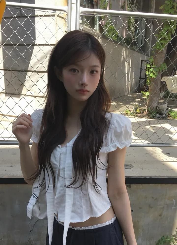 여름 제인 레이스업 나비 매듭 반팔 셔츠 상세 이미지 16