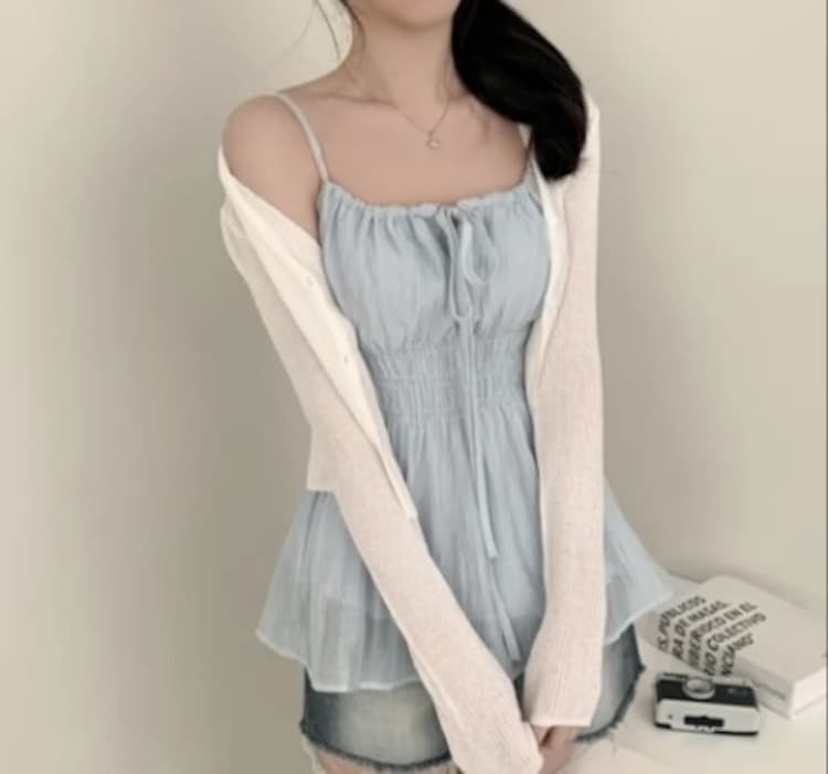 여름 나비 매듭 슬립 드레스 상세 이미지 2