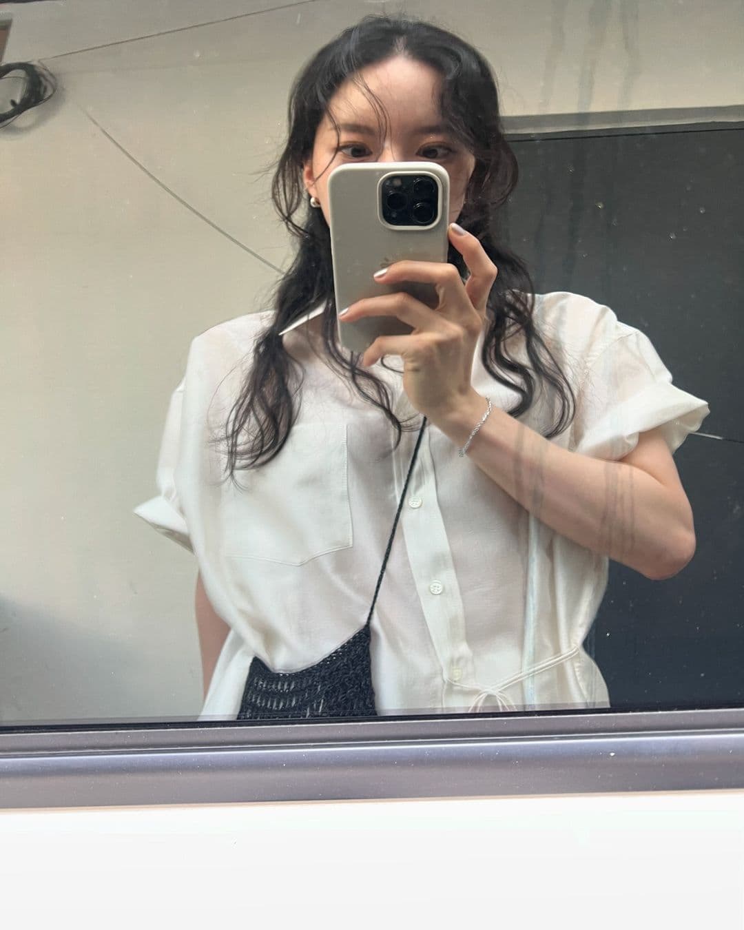 한국 스타일 패션 일반 반팔 출퇴근 셔츠 상세 이미지 8