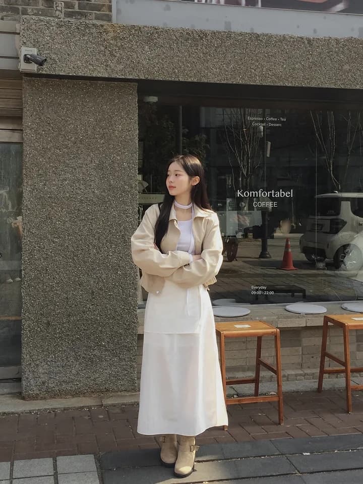 미니멀리즘 다용도 끈 트임 반신 스커트 상세 이미지 4