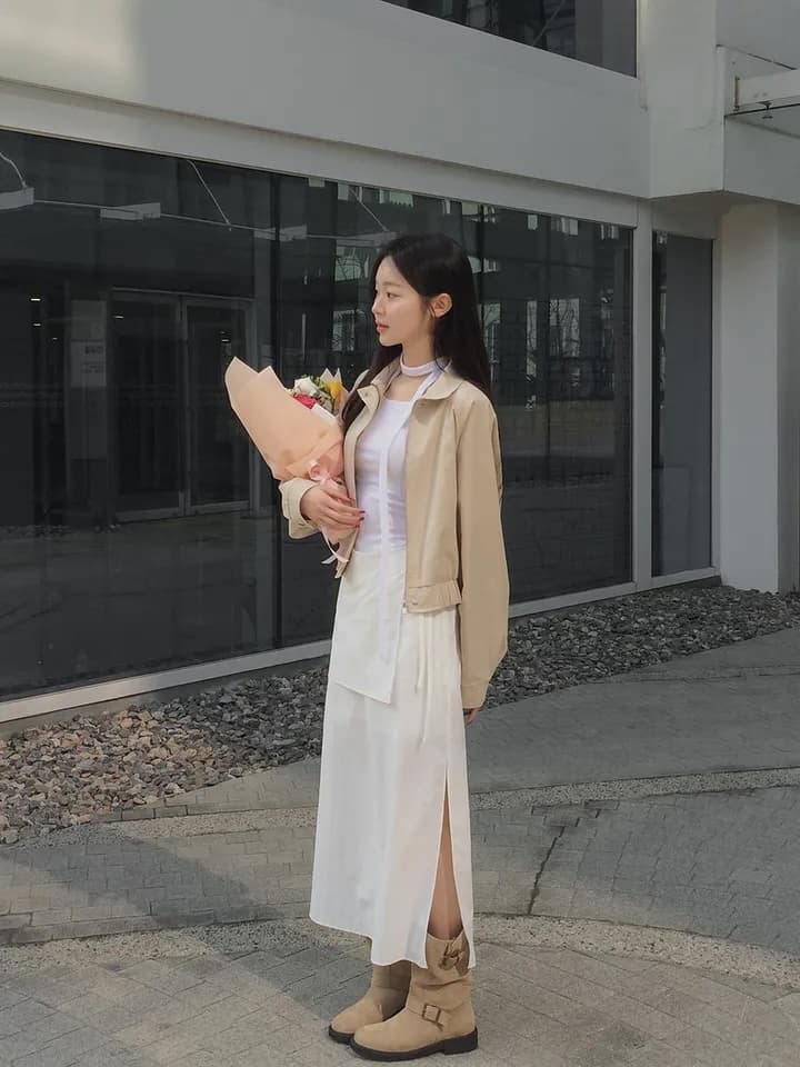 미니멀리즘 다용도 끈 트임 반신 스커트 상세 이미지 6