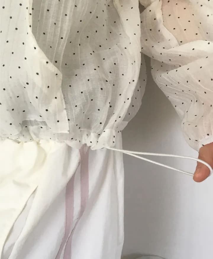 여름 루즈핏 도트 무늬 캐주얼 다용도 나일론 후드 지퍼 방풍 재킷 상세 이미지 11