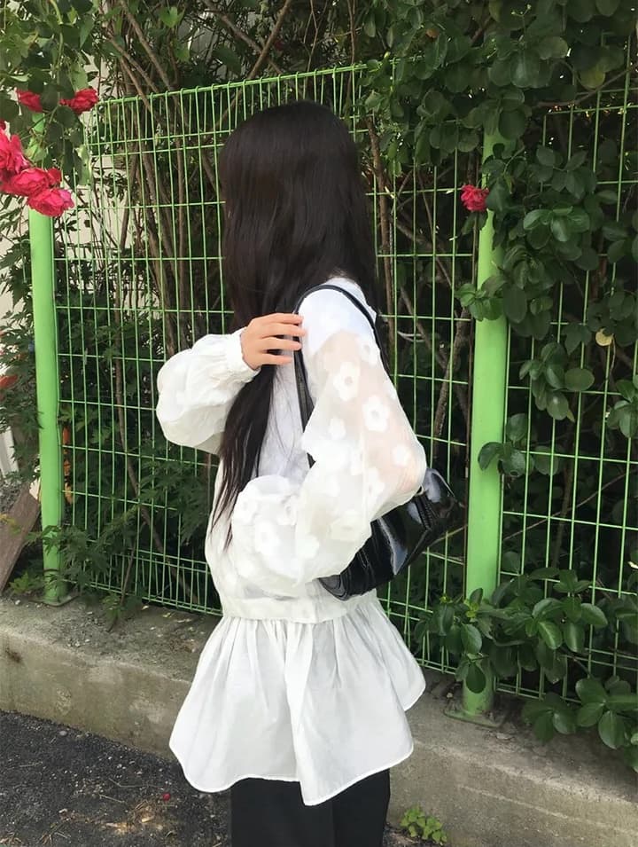 꽃 어둠 곡물 레트로 귀여운 프린트 후드 얇은 스타일 자외선 차단 다용도 자외선 차단 재킷 상세 이미지 11