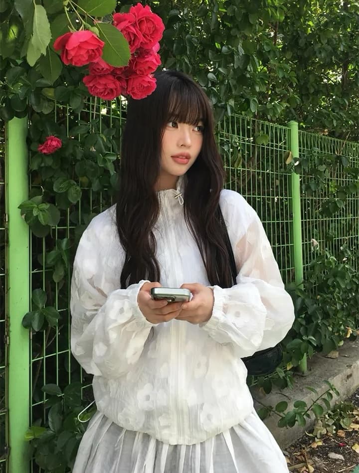 꽃 어둠 곡물 레트로 귀여운 프린트 후드 얇은 스타일 자외선 차단 다용도 자외선 차단 재킷 상세 이미지 24