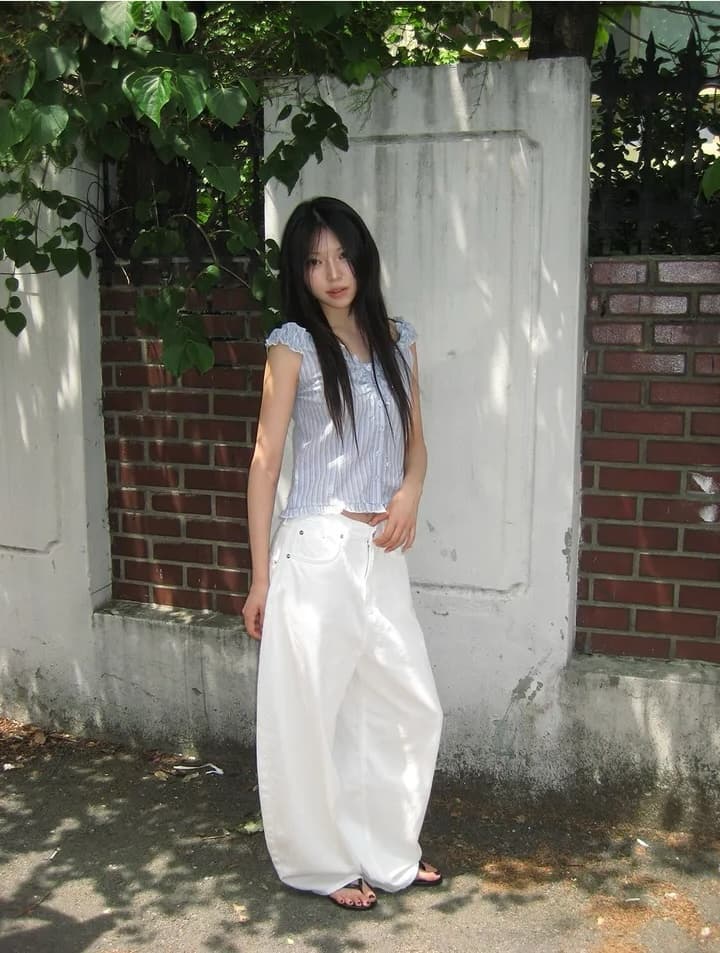 부드러운 스트라이프 목이버섯 레이스 몸매 가꾸기 셔츠 상세 이미지 5