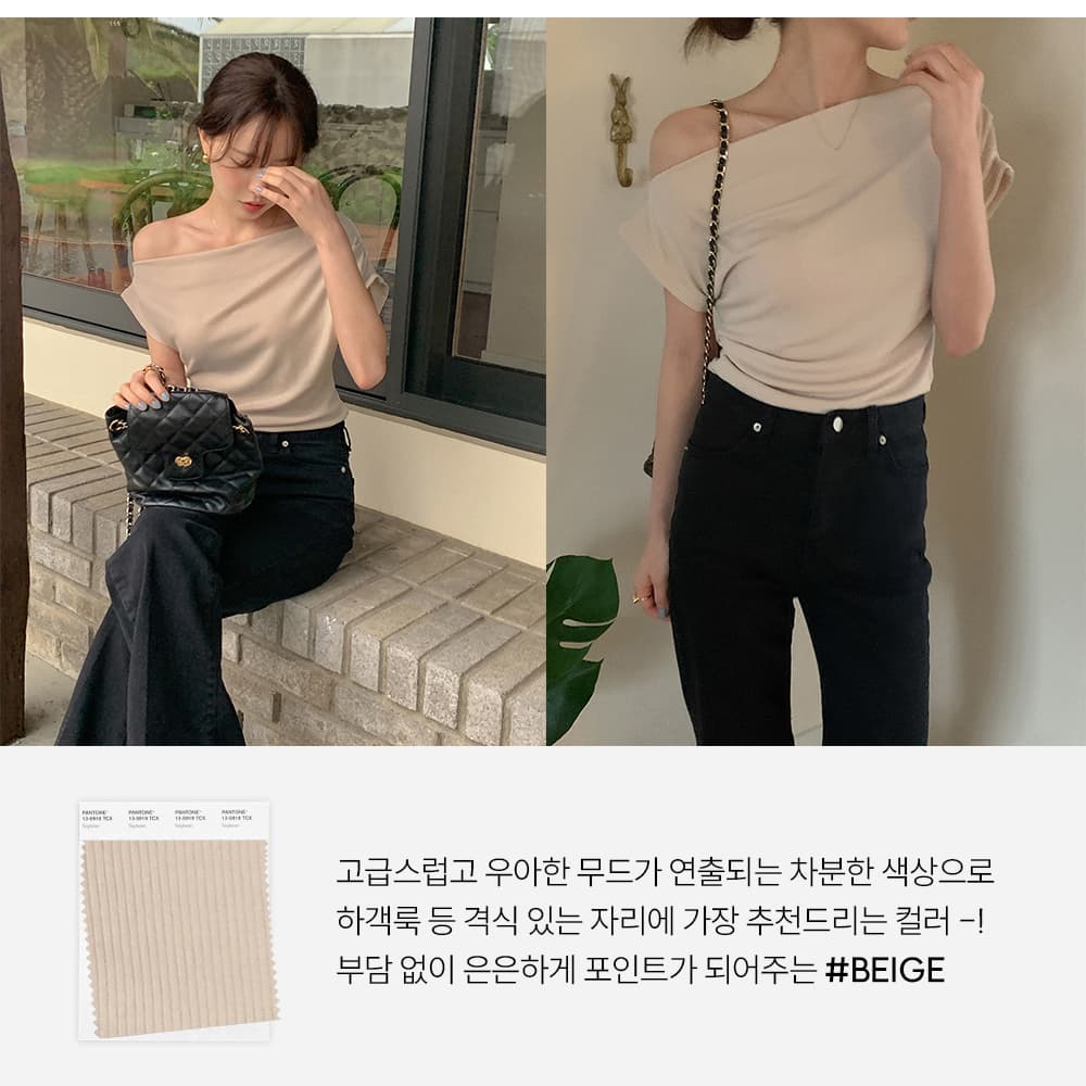 여름 오프숄더 반팔 티셔츠 상세 이미지 21