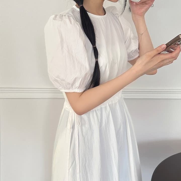 얇은 벨트 허리밴드 단색 롱 코트 드레스 상세 이미지 15