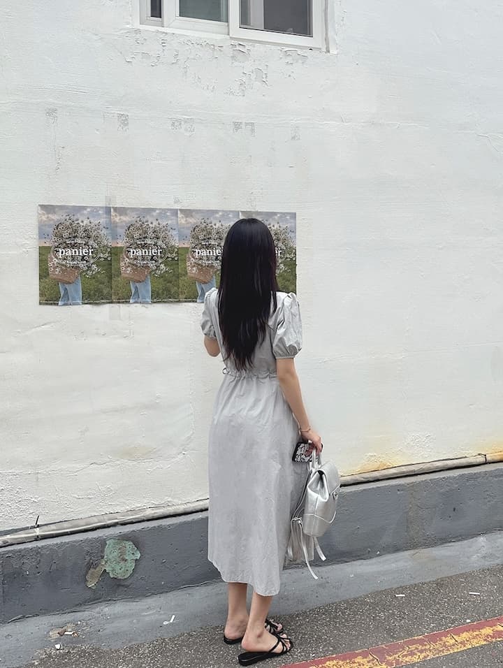 얇은 벨트 허리밴드 단색 롱 코트 드레스 상세 이미지 21