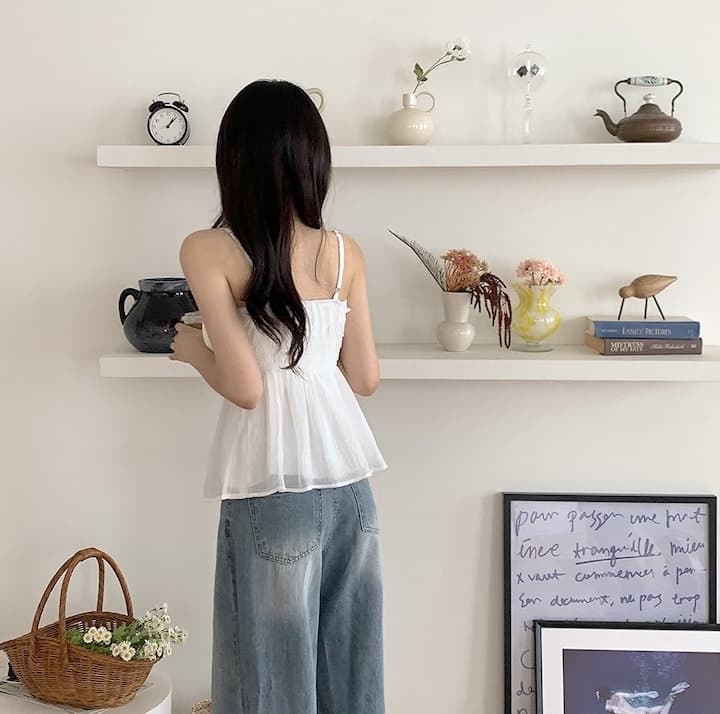 한 바람 여름 오프숄더 나비 매듭 슬립 드레스 상세 이미지 8
