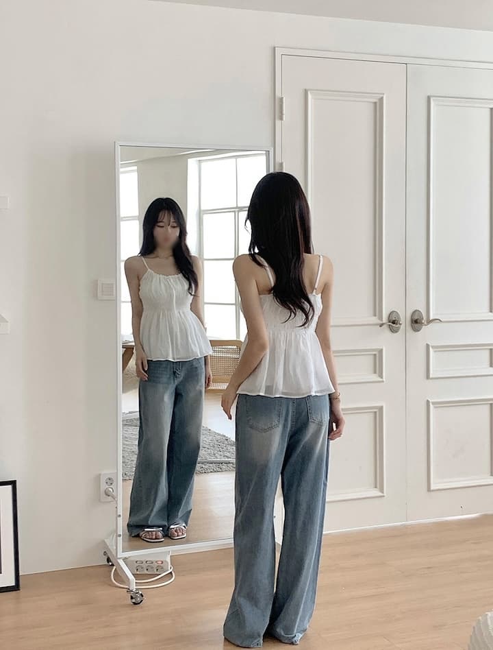 한 바람 여름 오프숄더 나비 매듭 슬립 드레스 상세 이미지 12