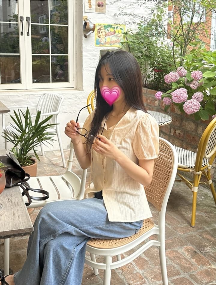 여름 새로운 디자인 센스 나비 매듭 허리 수축 셔츠 상세 이미지 6