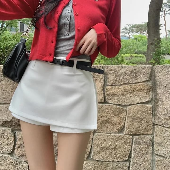 하이웨이스트 안전 바지 반바지 치마바지 경기 벨트 상세 이미지 10