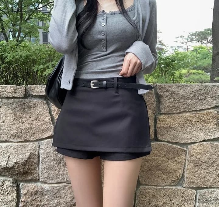 하이웨이스트 안전 바지 반바지 치마바지 경기 벨트 상세 이미지 33