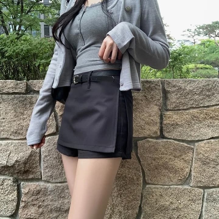 하이웨이스트 안전 바지 반바지 치마바지 경기 벨트 상세 이미지 53