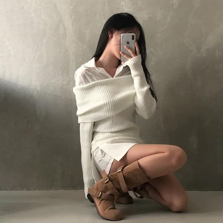 사계절 다용도 정장 반신 치마바지 하이웨이스트 안전 바지 한 마디 타이트 스커트 짧은 치마바지 경기 벨트 상세 이미지 15